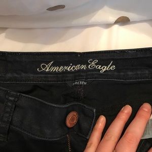 American Eagle dark blue shiny jeggings